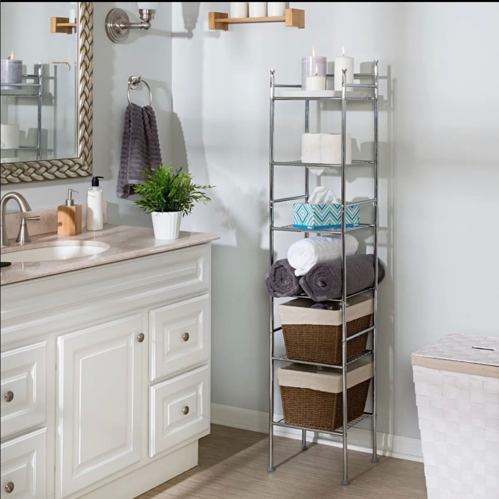 🎁 new - 6 Tier Chrome Bathroom Storage Shelving - Picture 1 of 6